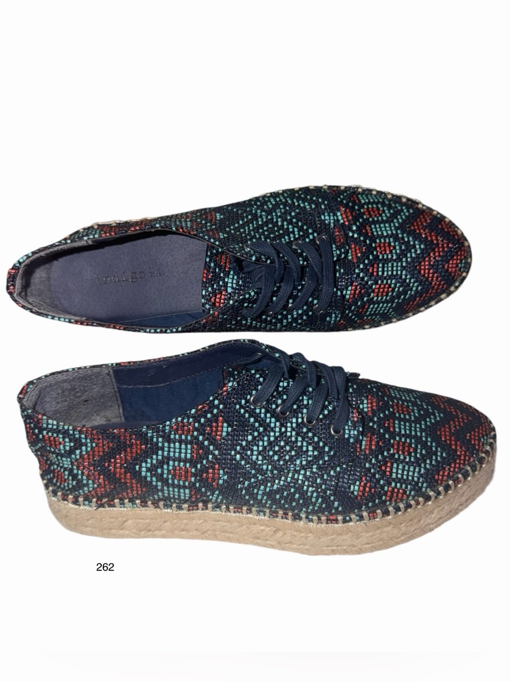 Indigo Rd Woven Pattern Espadrille Platform Lace-Up Shoes